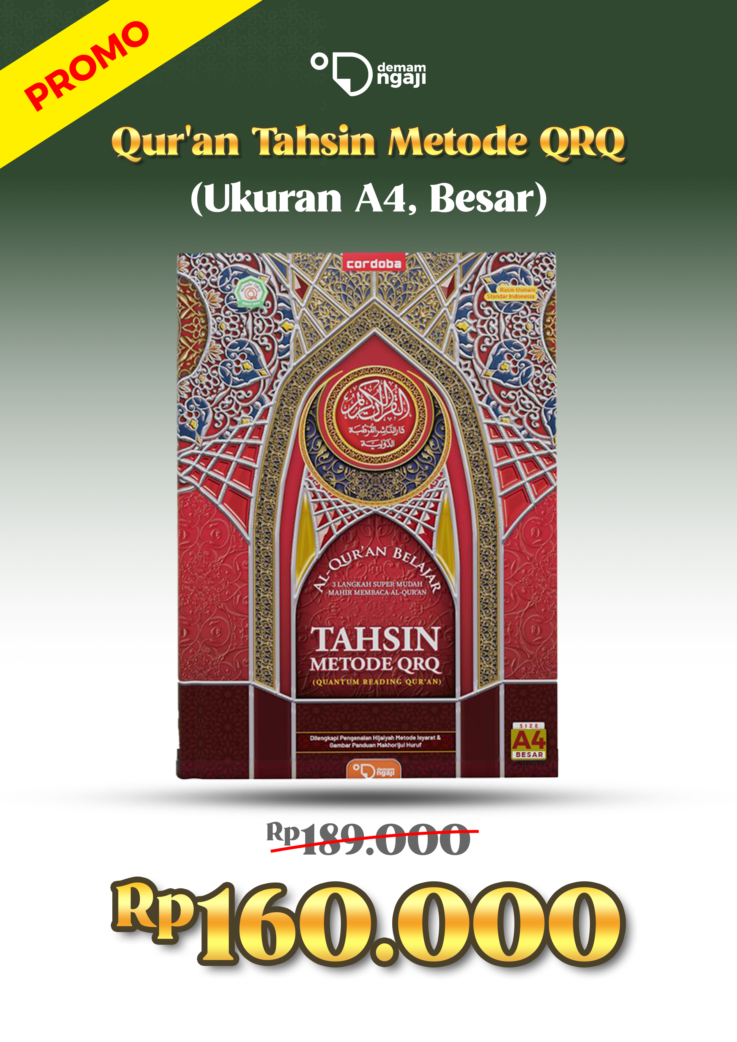 Al Qur'an Tahsin Metode QRQ Ukuran A4